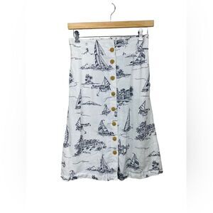 Cynthia Rowley Linen Sailboat print skirt, women’s medium